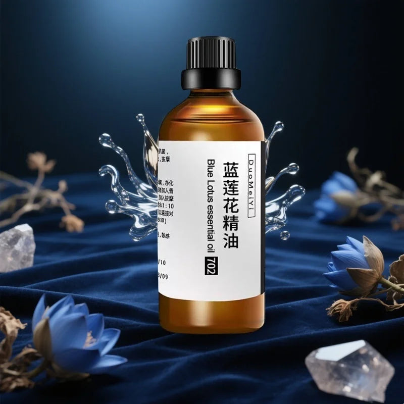 Premium Blue Lotus Incense Oil - Pure Aromatherapy Essential Oil for Relaxation, Meditation, Stress Relief, Spiritual Healing
