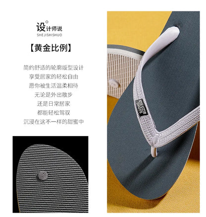 Men's Flip Flops 2025 Summer New Casual Versatile Clip Toe Beach Shoes Trendy Outerwear Anti Slip Cool Slippers