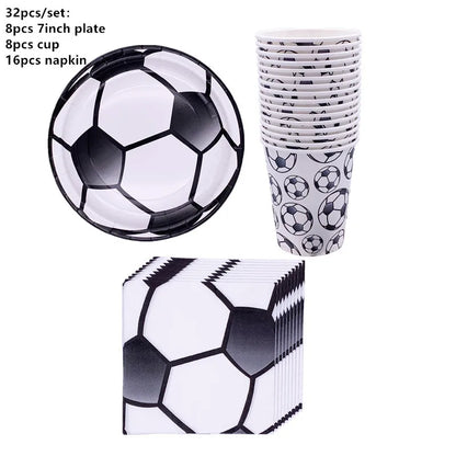 108*180cm Football Tablecloth Party Supplies Disposable Plate Tableware Party Birthday Party Decor Kids Boy Soccer Party Supplie
