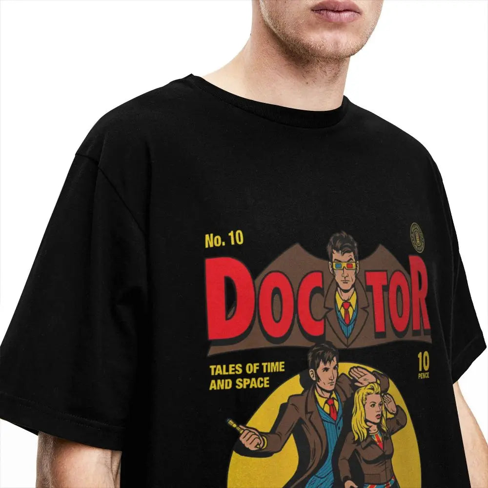 Mens T-Shirt Doctors Who T Shirts Harajuku Godfather Doctors Summer Tees Funny Loose Cotton Tops Plus Size 6XL