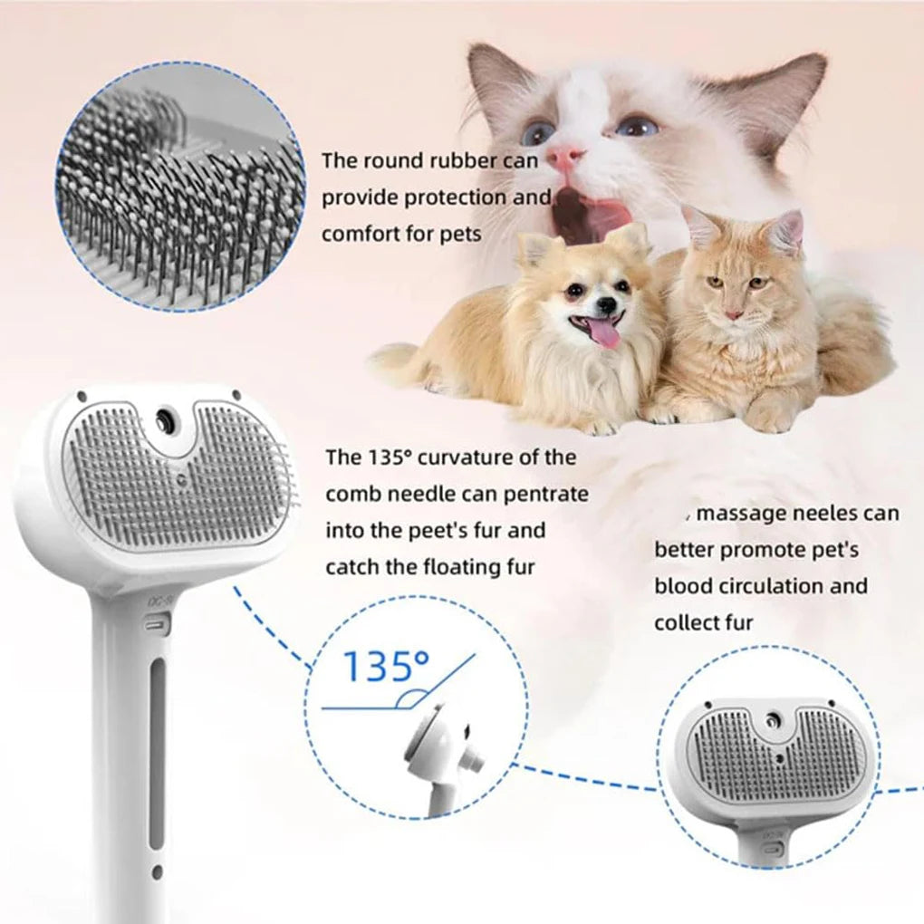 Pet Spray Hair Comb Pet Hair Remover Cleaning Brush Cats Grooming Dematting Water Mist Humidifier Hair Comb Dogs Tool