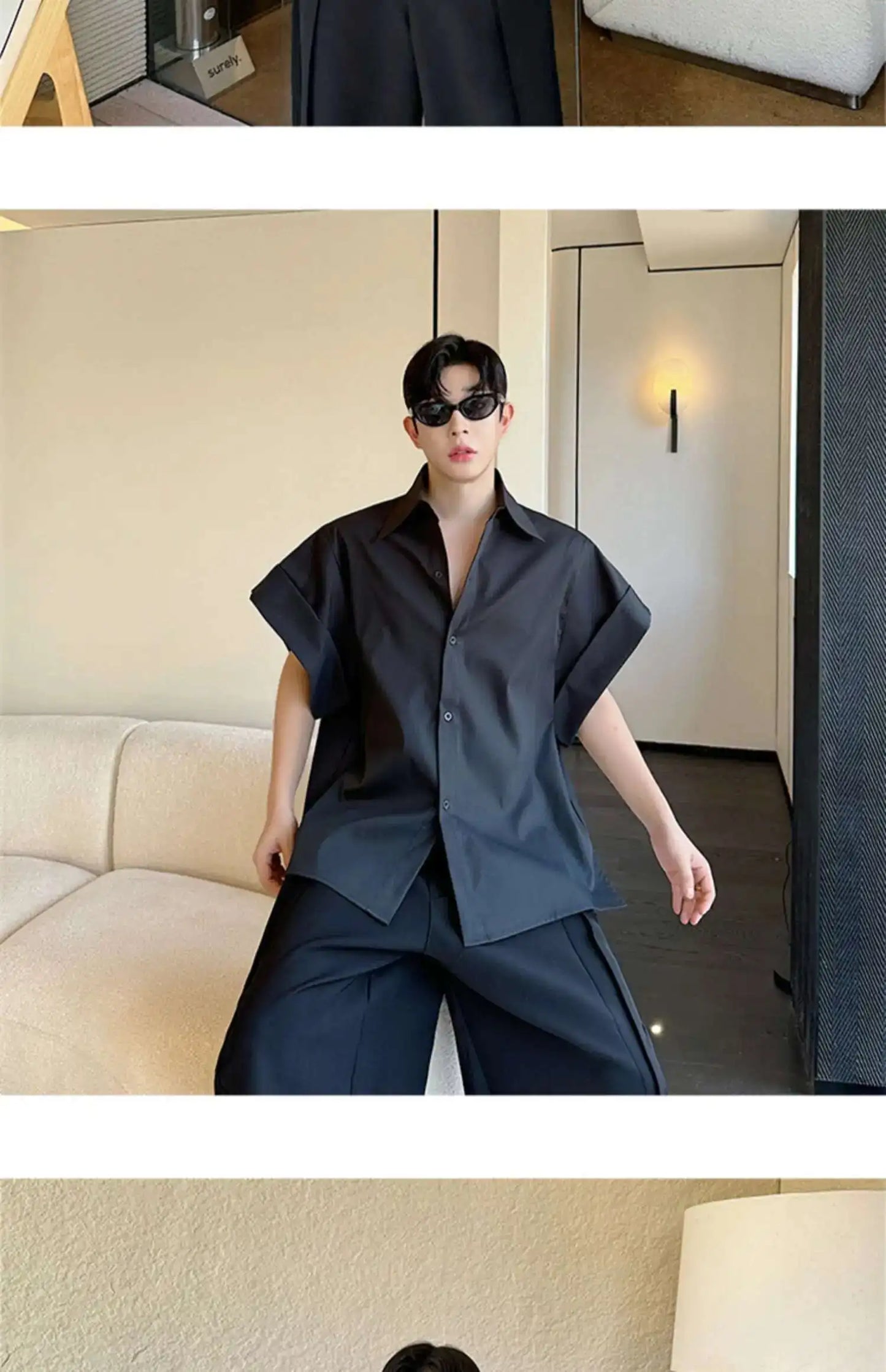 LUZHEN Niche Design Stylish Short Sleeve Shirts Original Fashion Elegant Handsome Korean Clothing Men Casual Blouses Tops LZ4028
