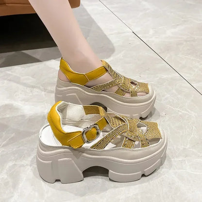 Fashion Brand High Heels Shoes Beach Slippers Chunky Sandals Designer Women Platform Shoes 2025 Summer New Pumps Women Sandals