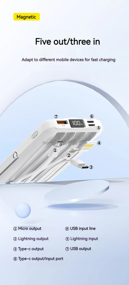 PD 20W Fast Charging 10000mAh Portable Phone Charger Power Station Power Bank Magnetic  Wireless Charger  Power bank