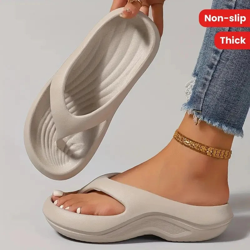 High-end And Touching Flip-flops For Summer Wear, Anti-slip, Anti-odor, And Comfortable Home Slippers That Pinch The Feet