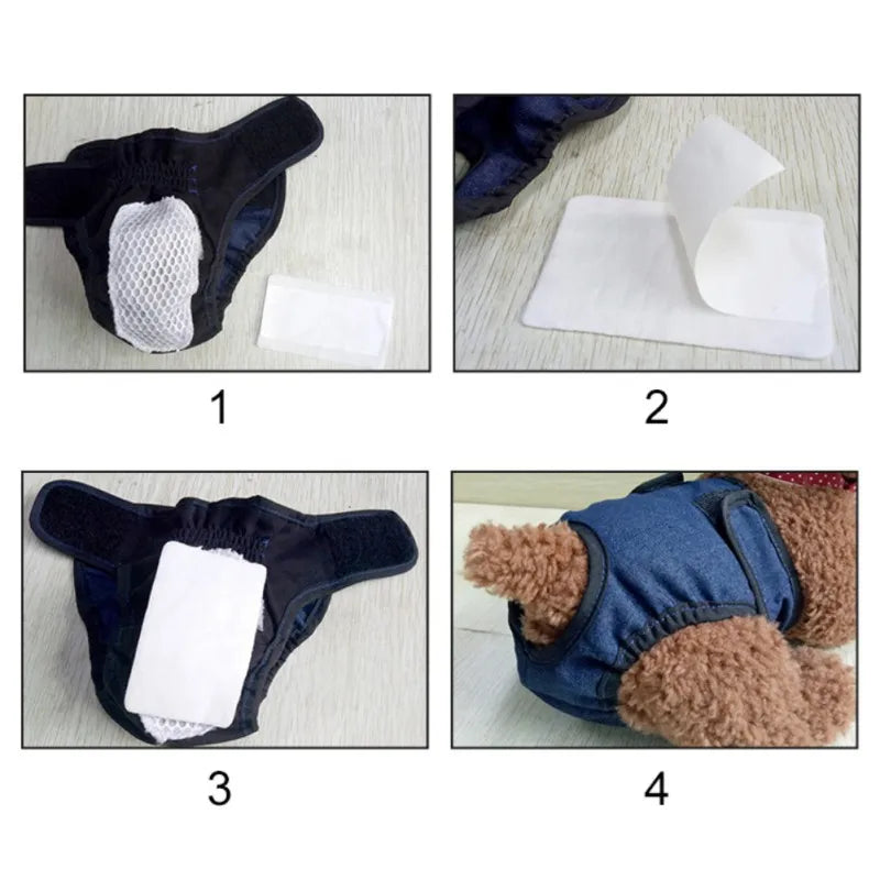 10 Pcs/Bag Dog Diaper Liners Diaper Pads for Male and Female Dogs Disposable Detachable Diaper Anti Leaking Clean Safe for Dogs