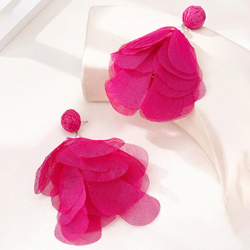 Stylish Bohemian Earrings with Elegance Handmade Fabric Fringe Earrings for Ladies Suitable  Holiday Wear Wholesale Accessories