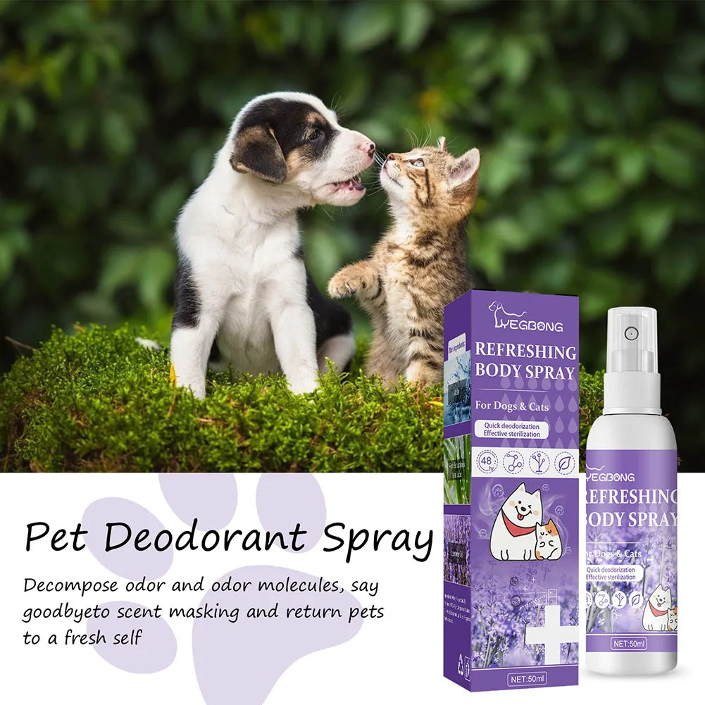 Lavender Oil Dog Deodorizer Spray Deodorizing Perfume Remove Odor 50ml Pet Deodorant Spray Pet Supplies for Smelly Dogs