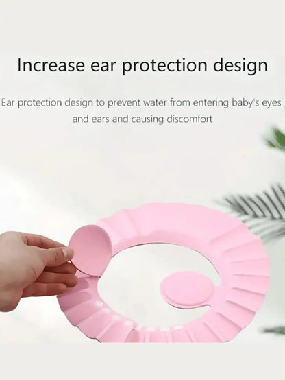 Two baby shampoo caps, one pink, one blue,  to help the baby bathe, bath good helper, two buy together, use one, the other spare