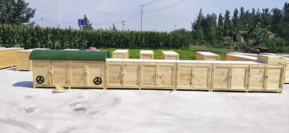 2TOE kindergarten outdoor preservative wood storage cabinet locker waterproof mildew-proof carbonized wood cabinet school wooden