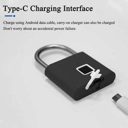 Intelligent Electronic Padlock Outdoor Waterproof Padlock Smart Fingerprint Padlock Door Anti-Theft Password Lock Cabinet