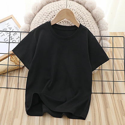 Labubu T-shirt for Children Cute Cartoon Anime Tee Top Black Short Sleeve Round Collar Clothes Fashion Kids Summer Clothing Gift