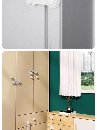 10PCS Baby Safety Locks Cabinet Locks Room Locks Drawer Locks Anti-Pinch Folio Locks Safety Protection Products