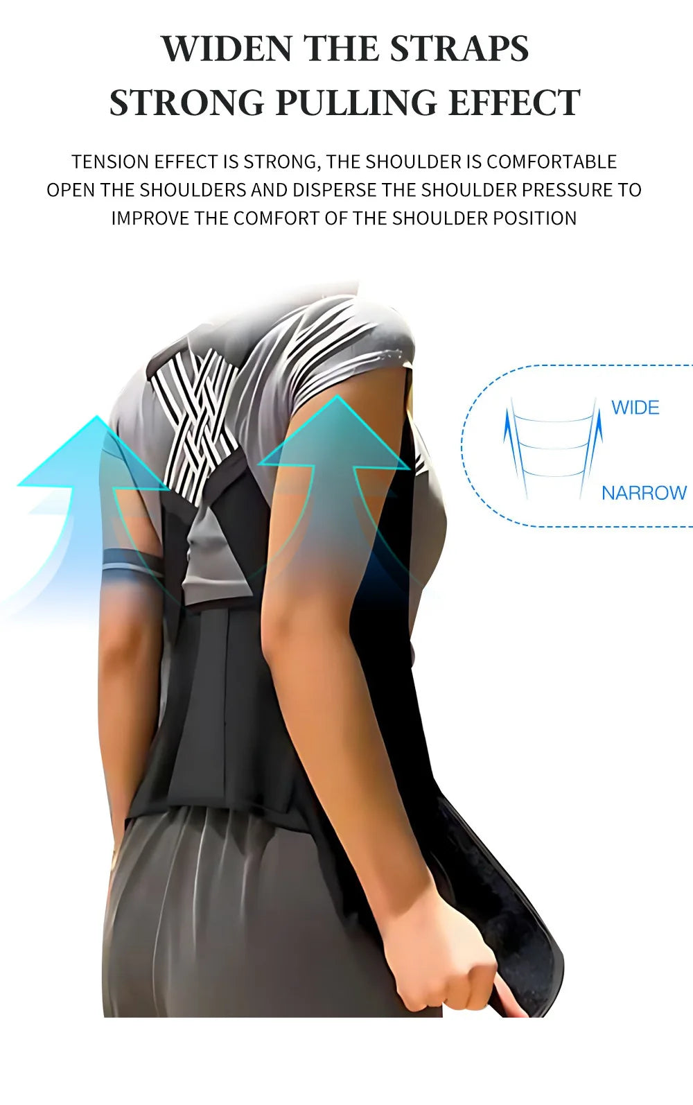 Back Brace Posture Corrector for Woman and Man Shoulder Straightener Adjustable Full Back Support Upper and Lower Pain Relief