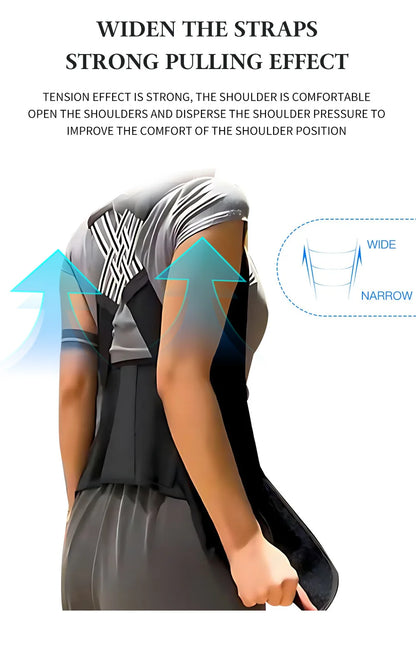 Back Brace Posture Corrector for Woman and Man Shoulder Straightener Adjustable Full Back Support Upper and Lower Pain Relief