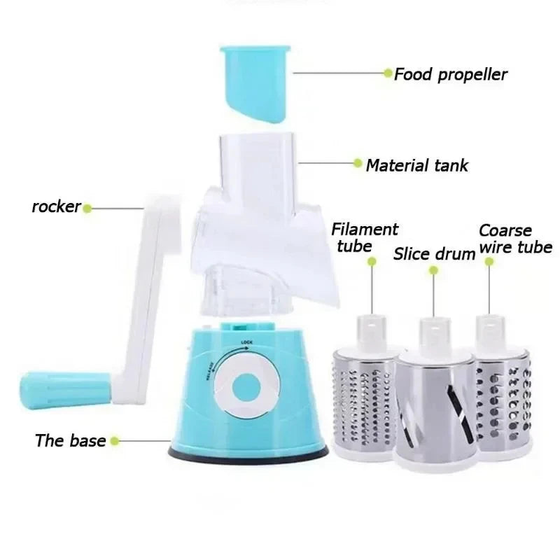 Vegetable Cutter Hand Cranked Slicing Portable Cheese Chopper Machine Vegetable Garlic Potato Shredder Tools Kitchen Accessories