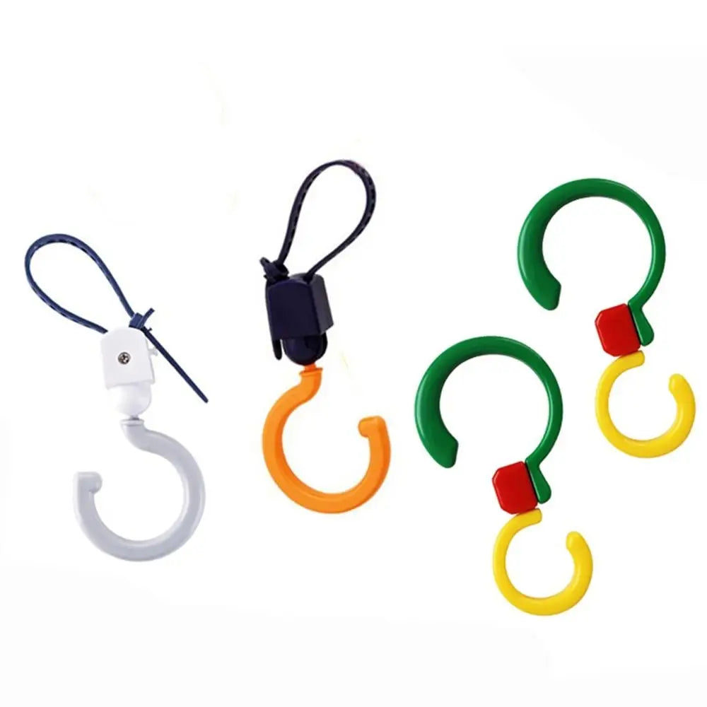 10Pcs Dopamine Baby Stroller Hook Hanging Rotating Universal S Hooks Non-Marking Foldable Shopping Pram Hook For Home