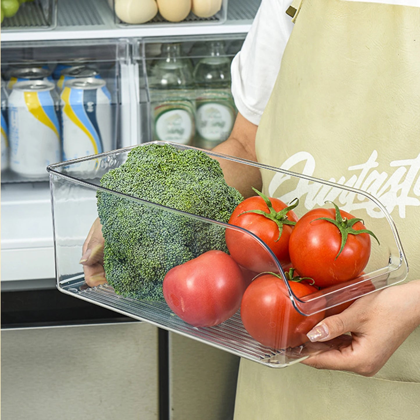 Clear Refrigerator Bins for Organized Pantry Storage Versatile And Durable Fridge Can Organizer And Food Storage Box
