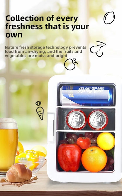 12V/220V Dual-Power Car Fridge Freezer, 12L Compact Refrigerator for Home/Office/Truck, Fast Cooling, Energy-Efficient