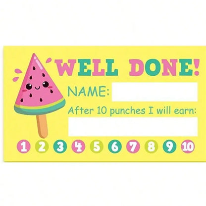 50pcs Cartoon Reward Cards Student Punch Cards  for Business Classrooms  Student Teacher Rewards Cards