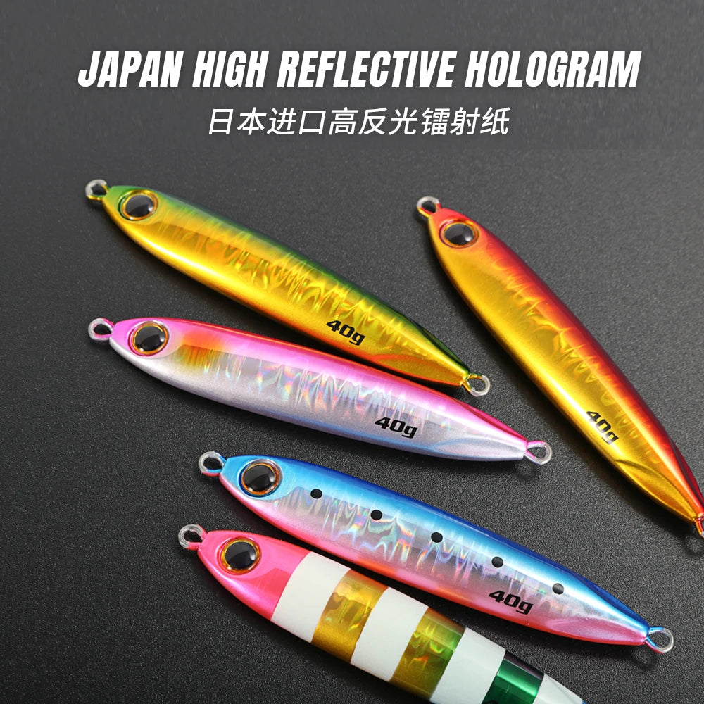 JIGGING PRO 40g 60g Slow Blatt Cast Slim Shore Jigging Lure Long Cast Metal Jig Fishing Bait