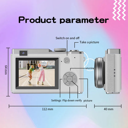 Digital Camera Autofocus Camera for Kid Camcorder with 8x Zoom Compact Cameras 1080P Cameras for Beginner Photography