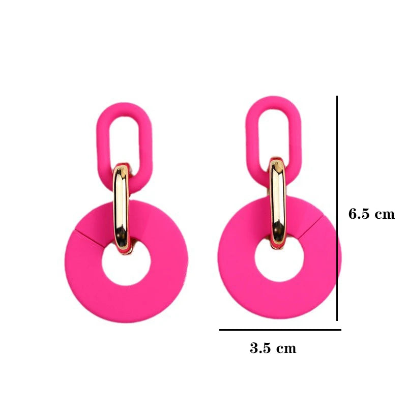 New Rectangular Hollowed Out Acrylic Earrings Popular Retro Personalized Fashion Bohemian Earrings Decoration Gift