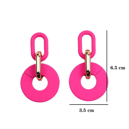 New Rectangular Hollowed Out Acrylic Earrings Popular Retro Personalized Fashion Bohemian Earrings Decoration Gift