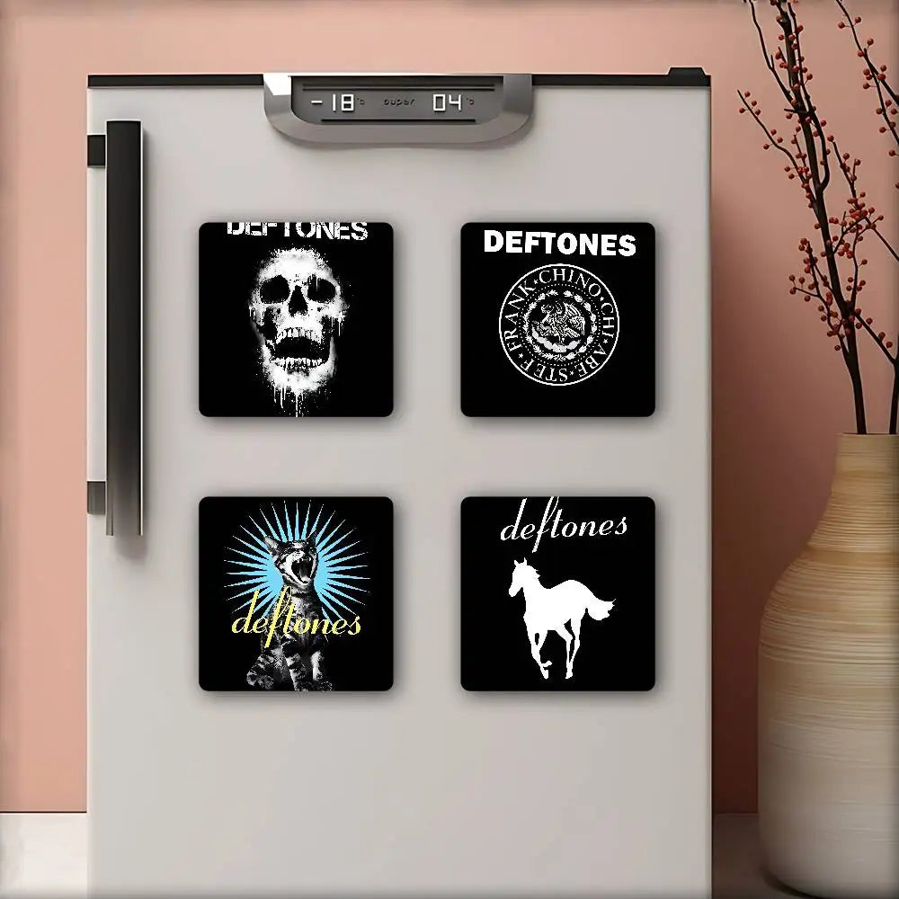 Deftones Music Fridge Magnet Creative Square Refrigerator Magnets Picture For Kitchen Office Whiteboard Home Decoration Gifts