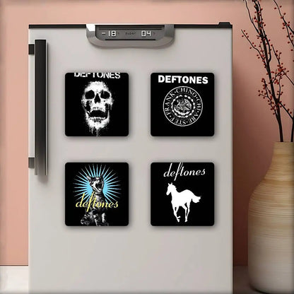 Deftones Music Fridge Magnet Creative Square Refrigerator Magnets Picture For Kitchen Office Whiteboard Home Decoration Gifts