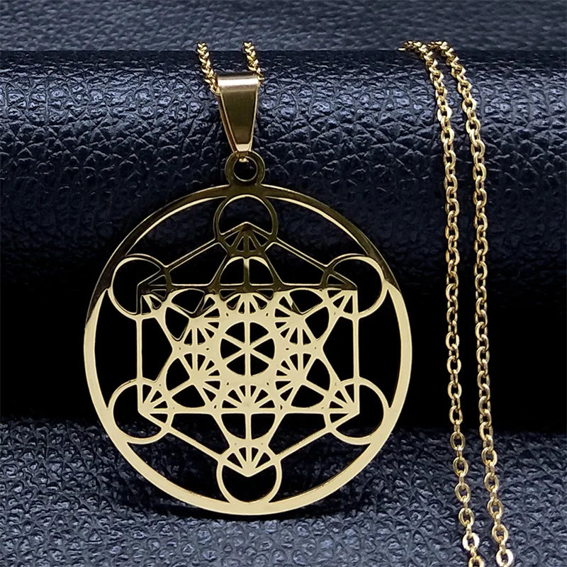 Seven Archangels Amulet Stainless Steel Necklaces Men Seal of Salomon Talisman Christian Protection Jewelry collar hombre N1162