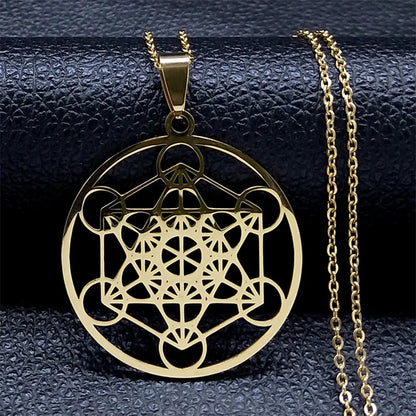 Seven Archangels Amulet Stainless Steel Necklaces Men Seal of Salomon Talisman Christian Protection Jewelry collar hombre N1162