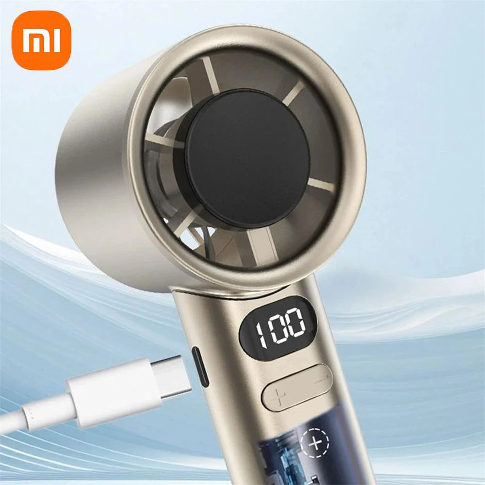Xiaomi Portable Handheld Fan 120 Wind Speed Mini Leafless Handheld Fan USB Charging Fan Electric Charging
