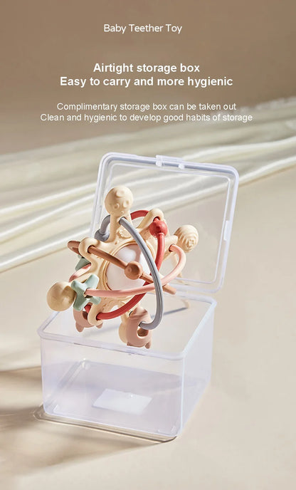 Baby Silicone Hand Catching Ball Baby Chewing Teether Toy Hand Bell 0-12 Months Newborn Sensory Educational Toys Infant Gift