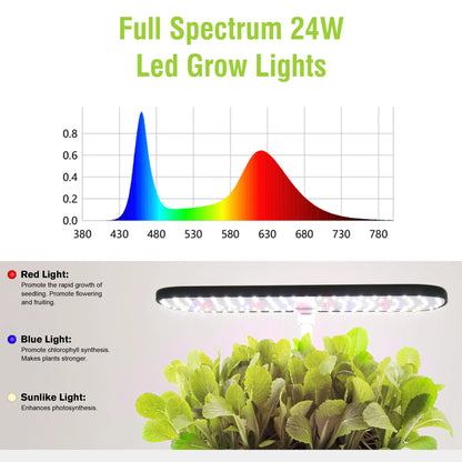 Smart Indoor Hydroponic Garden With 12 Pods, 24W LED Grow Light, Automatic Watering System For Herbs Vegetables Flower Growing