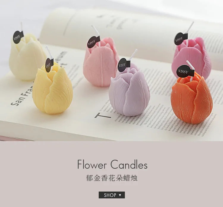 Tulip Scented Candles Gifts Handmade Birthday Gifts Decorative Ornaments Flower Shaped Candles