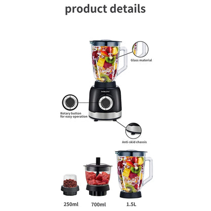Multi-function Blender Food Grinding Kitchen Crushing Ice Juicer Suitable for Milkshakes and Fruit Drinks, Meats, Sauces
