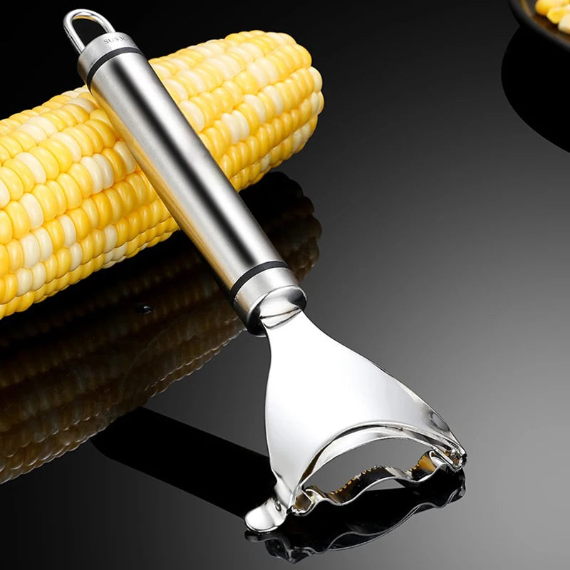 Stainless Steel Corn Peeler Stainless Steel Corn Stripper Corn Thresher Serrated Corn Cutter Kitchen Gadget Tool Fruit Vegetable