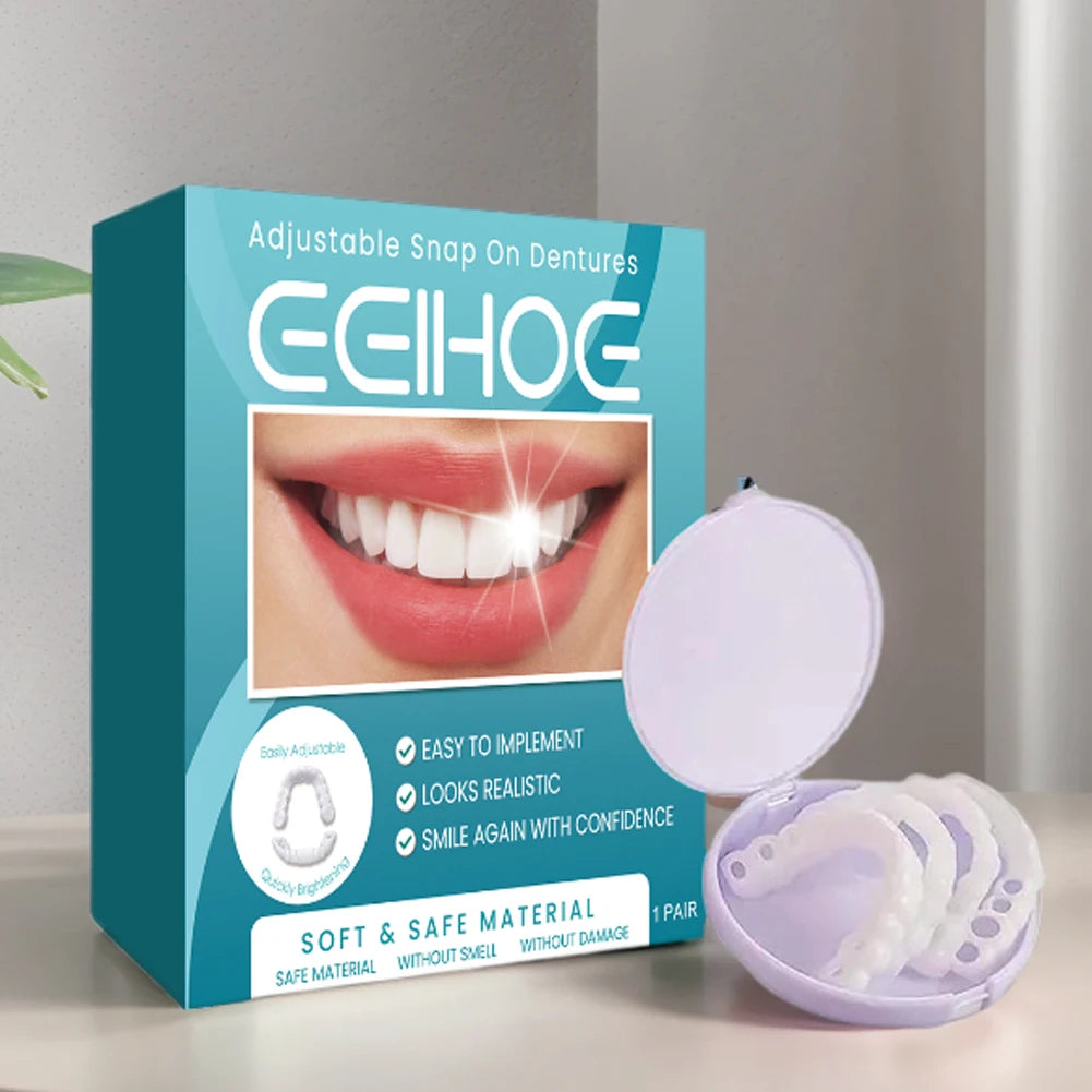 Adjustable Dentures Teeth Veneers Restoration Dentures Decorate Gaps Imitation Tooth Cover Fake Teeth for Teeth Beauty