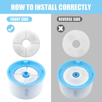 4/8/12Pcs Dog Feeders Fountain Filters Cat Water Replacement Filter for 2.4L Pet Fountain Filtration System Pre-Filter Sponges