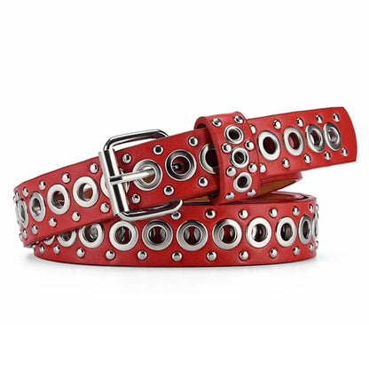 Women's Belt Fashionable Rivet Thin Belt Personalized Needle Buckle Belt Street Trend Punk HipHop Style Y2K Belt With Jeans Belt