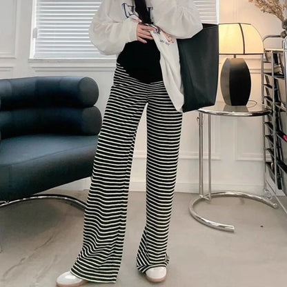 2025 Maternity Pants Home Clothes for Pregnant Women Leisure Belly Support Clothing Pregnancy Striped Trousers Woman Summer Kids