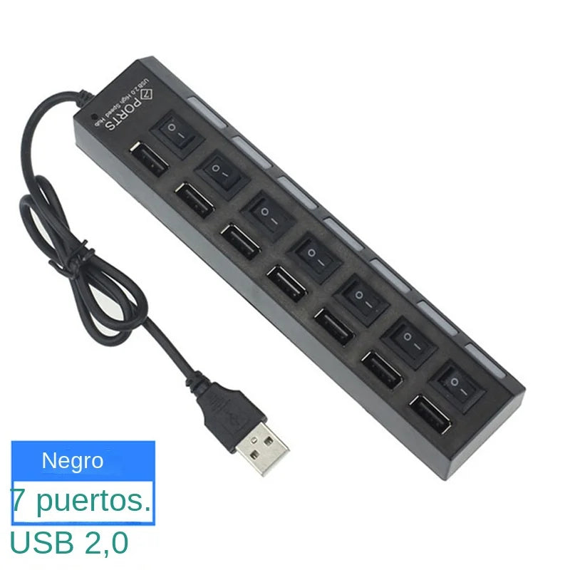 High Speed 7 Port USB 2.0 Multi Splitter USB Hub 2.0 Usb Power Adapter Multiple Expander Switch 4 Ports Hub Docking Stations