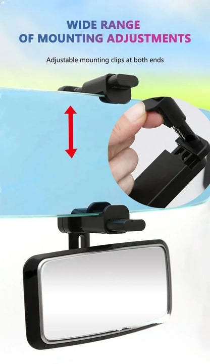 Car Interior Rear View Mirror Mount Clip 360 Rotatable Adjustable Car Observing Back Seat Auxiliary Mirror Baby Monitor