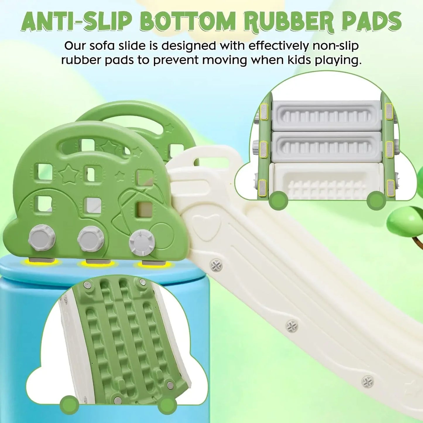 Kids Sofa Slide Climbing Slide for Bed Sofa Stair for Kids Toddlers Boy Girl Adjustable Toy Slide Climber Playset Toy Playground