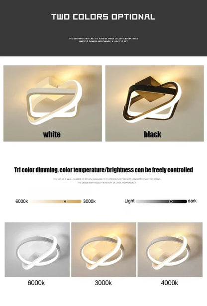 LED Strip Aisle Ceiling Lights Modern Minimalist Living Room Lamps For Balcony Entrance Staircase Home lighting Led 3 color