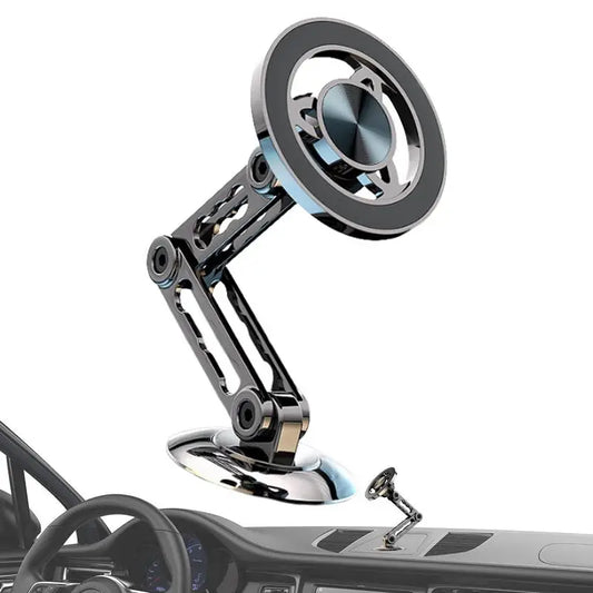 Magnetic Car Phone Holder Mount Ultra Magnetic Alloy Car Phone Mount Aluminum Alloy Long Arm Holder 360 Rotation Folding