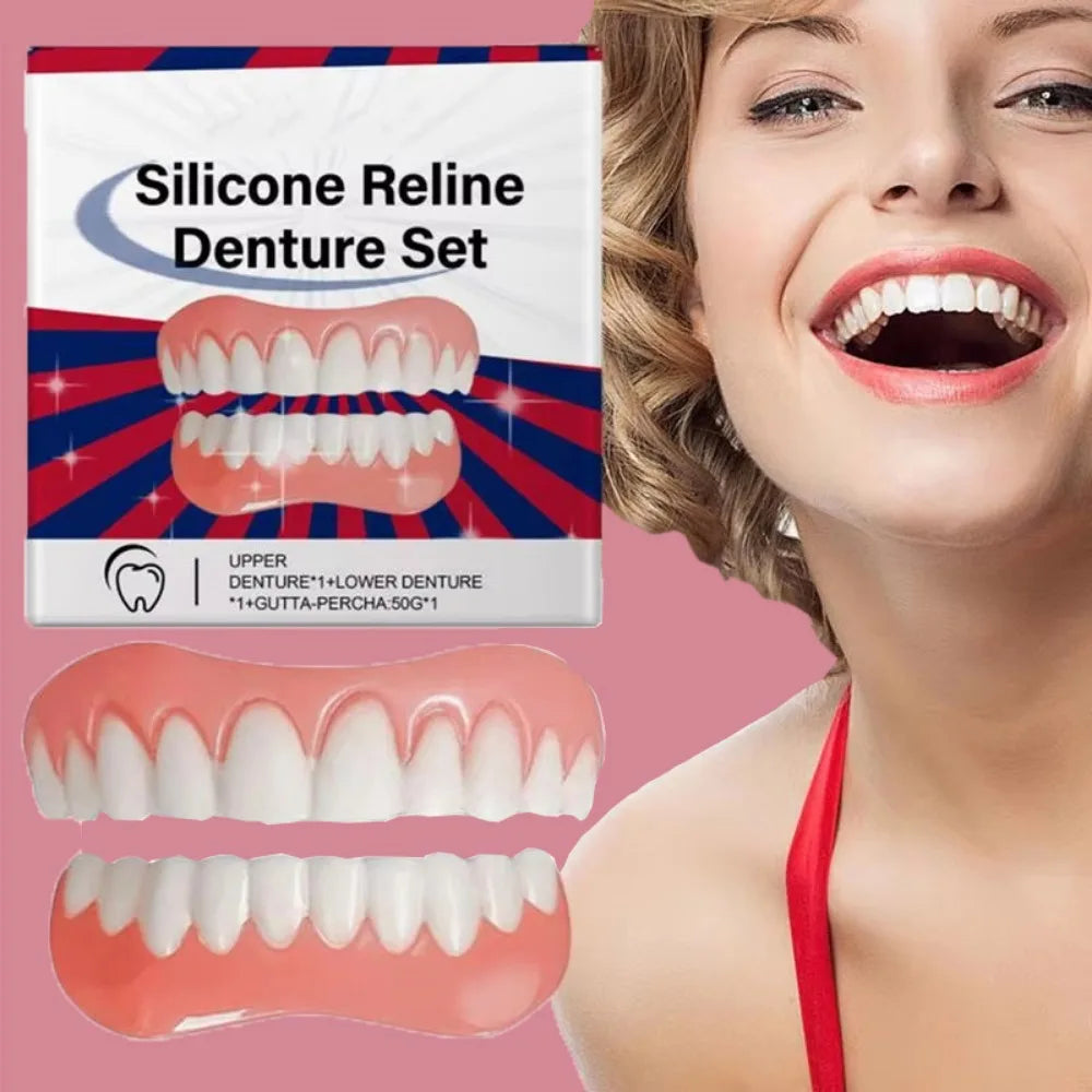 False Teeth Silicone Upper Lower Veneers Perfect Laugh Veneers Dentures Paste Fake Teeth Braces Comfortable Teeth Orthodontic
