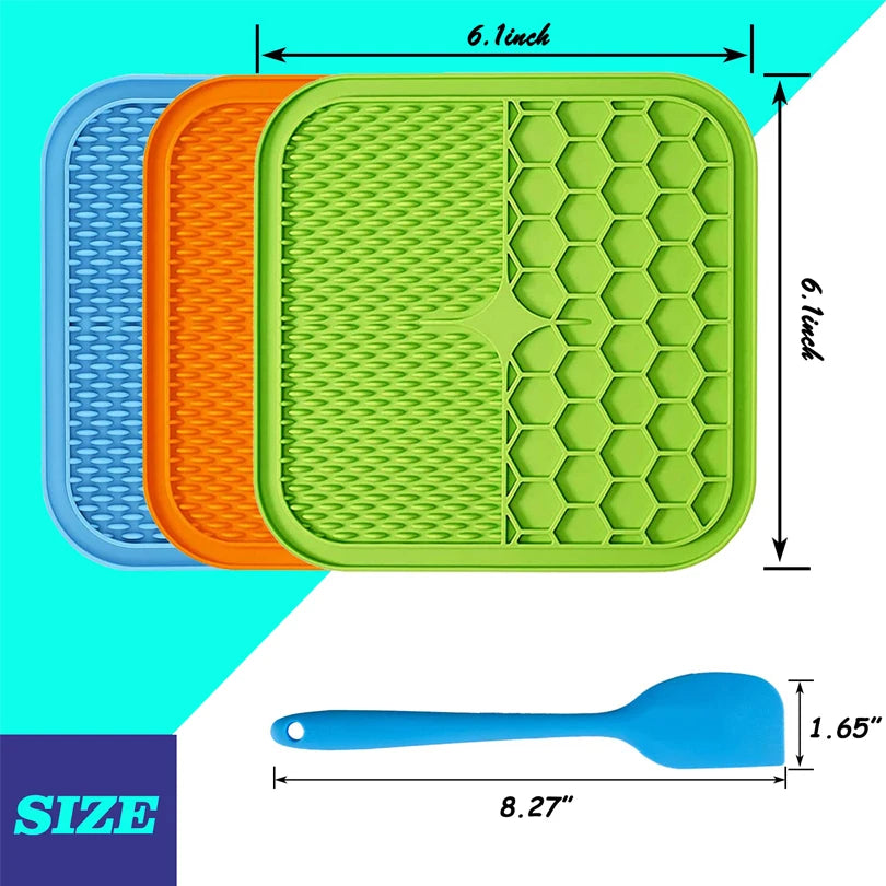 Silicone Pet Licking Pad for Dog & Cat | Anti-Choking Slow Feeder with Suction Cup | Yogurt Meal Mat & Slow Food Bowl Plate