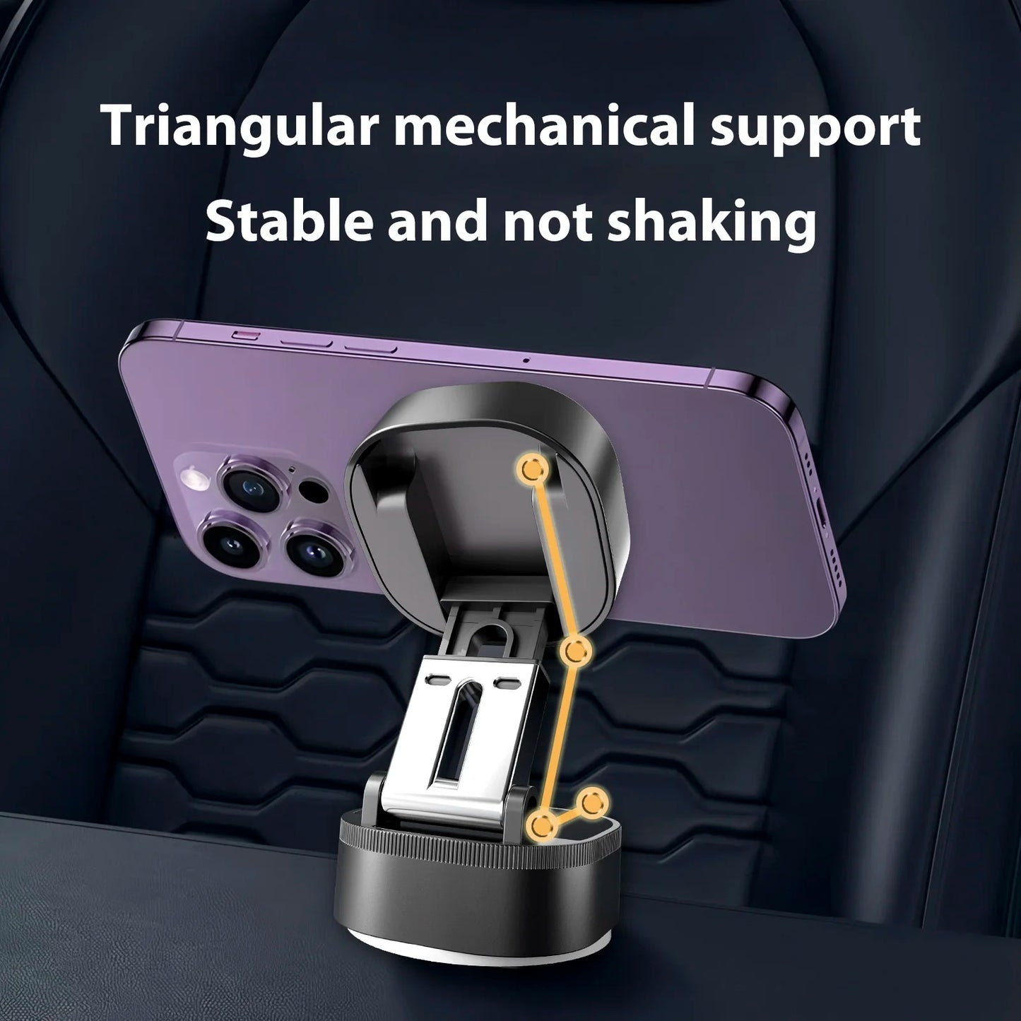 Magnetic Car Phone Holder Foldable Design 360° Adjustable Vacuum Mount for Car/Desk/Bathroom/Universal Use